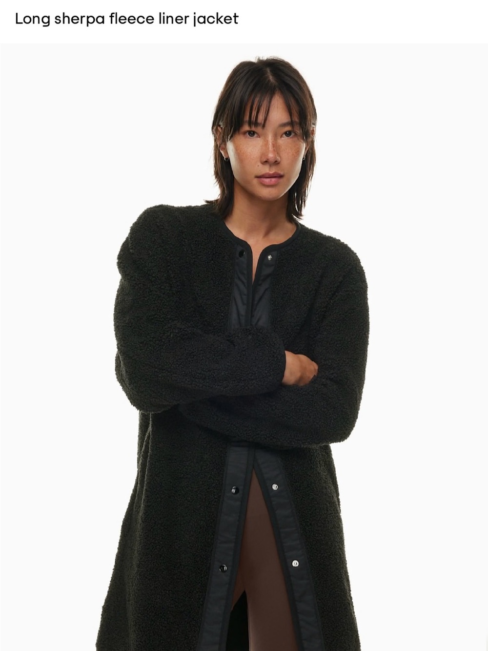 Wildred Long Sherpa Fleece Liner Jacket - Black